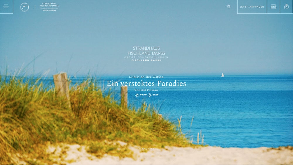 Webseite für Ferienwohnungen und Hotels