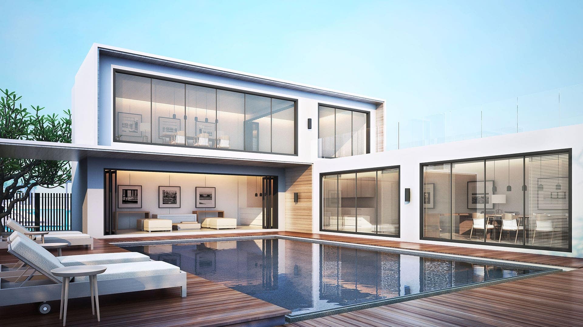 Moderne Architektur mit Pool – Projekte, an denen wir arbeiten