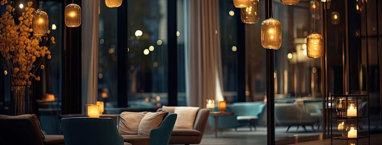 Ruhige Lounge im Abendlicht – Raum für ein persönliches Gespräch